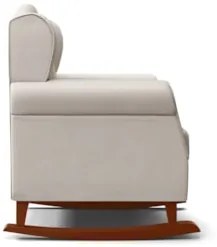 Kit 02 Poltronas Amamentação Base Madeira Balanço Lucy Z39 Suede Bege