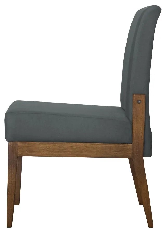 Cadeira de Jantar Helena Suede Cinza Grafite - Decorar Estofados