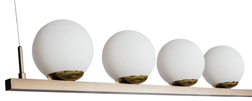 Pendente Zig 145X30Cm 6Xg9 / Cabo Aço Chumbador + Cabo Rayon / Globo Ø... (BT - Branco Texturizado, FOSCO)