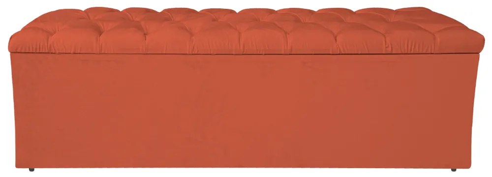 Calçadeira Estofada Liverpool 140 cm Casal Suede Terracota - ADJ Decor