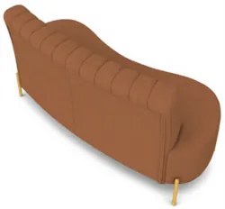 Sofá 2 Lugares 160cm Pés Aço Dourado Tamar Boucle Terracota Z08 - Mpoz