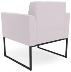 Poltrona Para Sala Base Industrial Preto Ana Bouclé Rosê - Ibiza