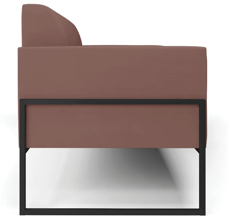 Sofá Namoradeira Base Industrial Alta Preto Marisa Veludo D03 - DRossi - Rose