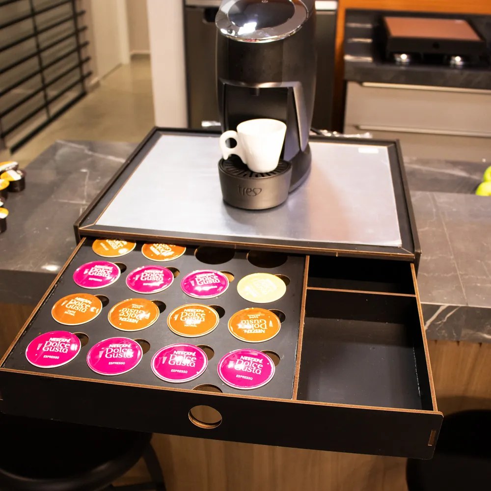 Porta Cápsula de Café Gaveta com Espelho Dolce Gusto - D'Rossi