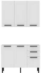 Armário Cozinha e Balcão Para Pia 120cm Zaya Branco T01 - Mpozenato