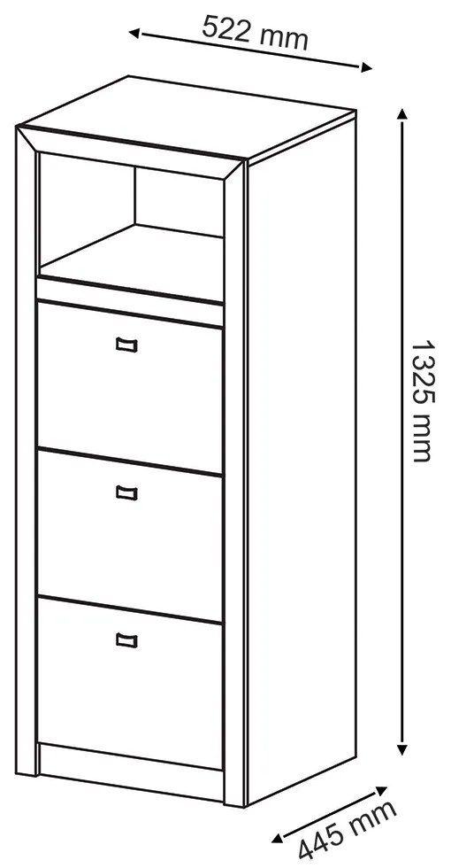 Armário Arquivo para Escritório Home Office ME4118 MDP Nogal G69 - Gran Belo