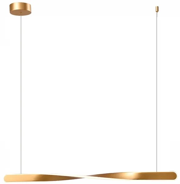 Pendente Led Metal Aluminio Dourado 29w 3000k Sonik