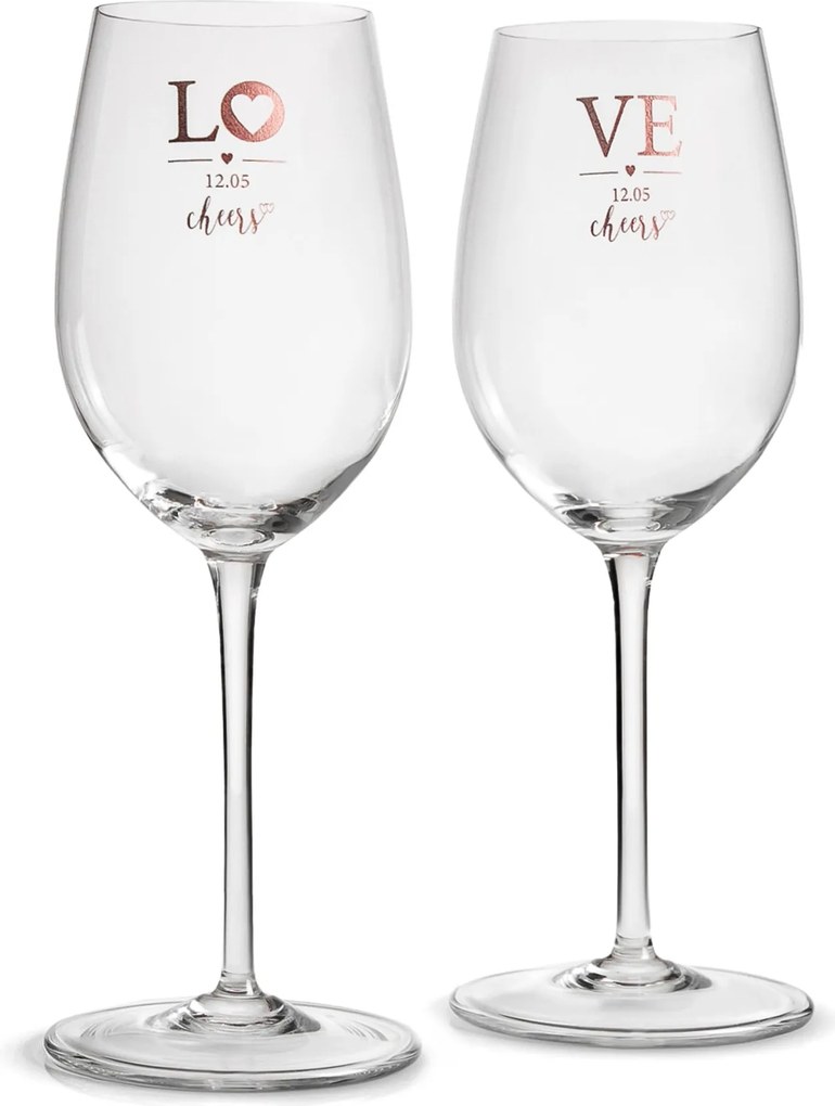 Kit 2 Taças de Cristal Mozart Basic p/ Vinho Especial Dia dos Namorados  Incolor