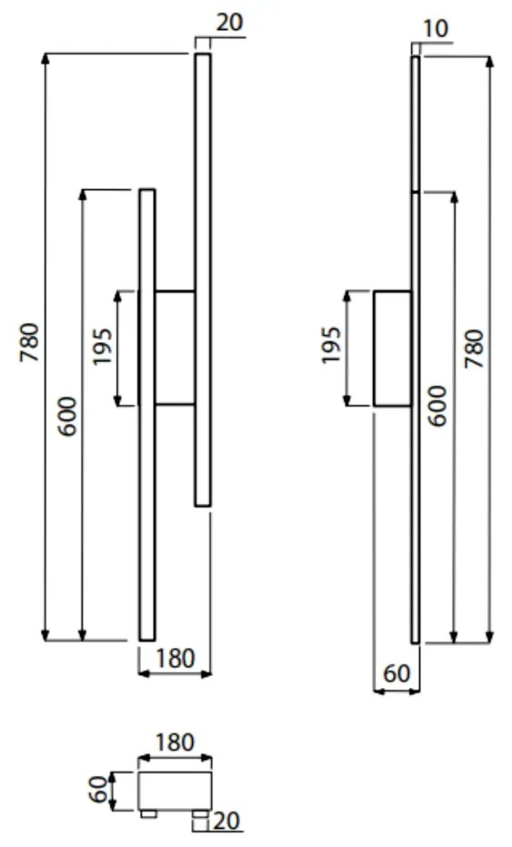 Arandela Lineare Duo 78X18X07Cm Led 20W 3000K Bivolt Cobre Luz Direta... (CB-M = Cobre)