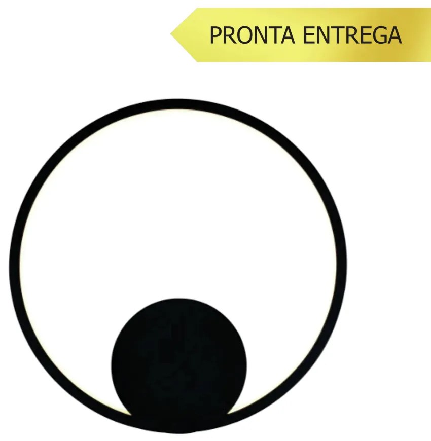 Arandela / Plafon Sunset Aro Redondo Ø30Cm Led 15W 3000K Bivolt Preto... (Preto)