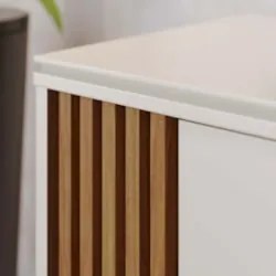 Rack Bancada Para TV 60 Pol 160cm Diana Off White/Freijó C05 - Mpozena