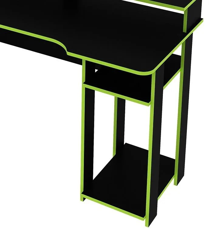 Mesa Gamer Escrivaninha Tecno nicho Preto Verde
