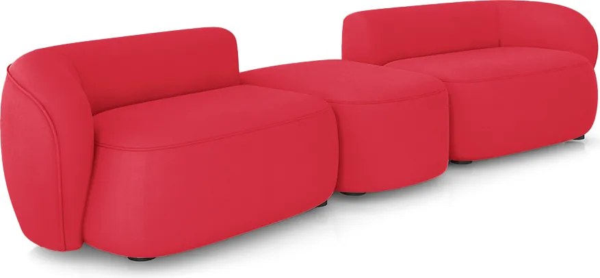 Sofá Versátil Sala de Estar Egito 342cm Modulado Veludo Vermelho G52 - Gran Belo