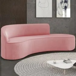 Sofá 4 Lugares Para Sala 220cm Orgânico Wendi Suede Rosê I01  - Mpozen