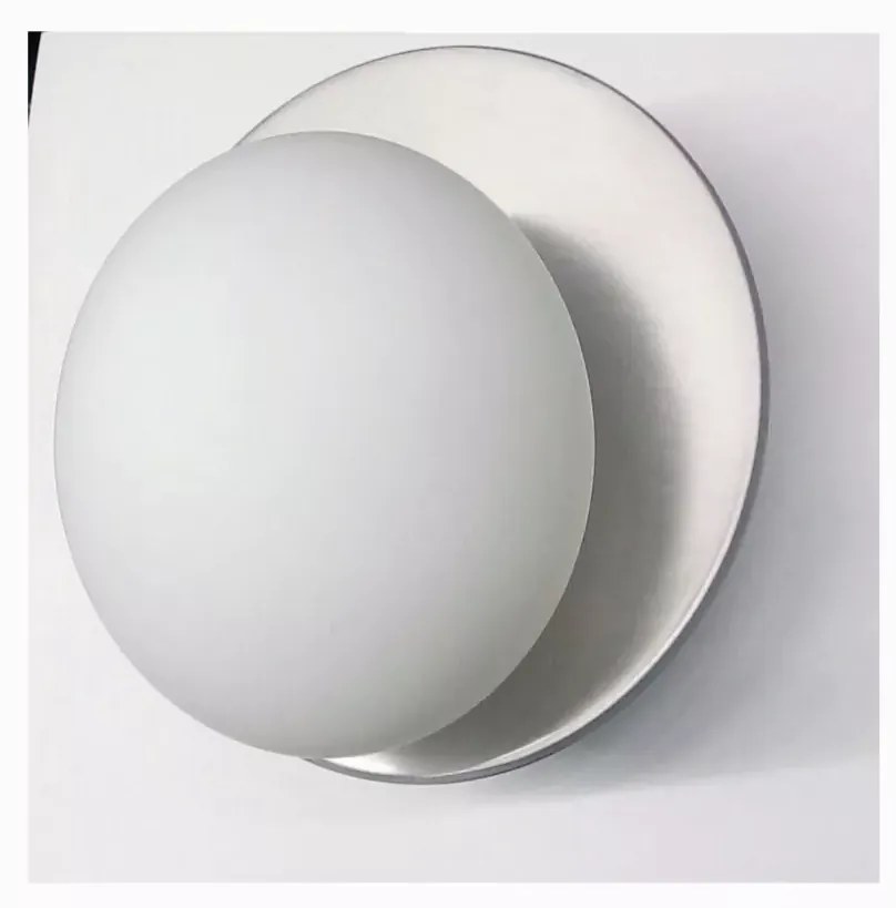 Arandela Ø15X12,5Cm Metal E Globo Ø10Cm 01Xg9 | Old Artisan Ar-5524 (ALUMINIO ESCOVADO, FOSCO (BRANCO))
