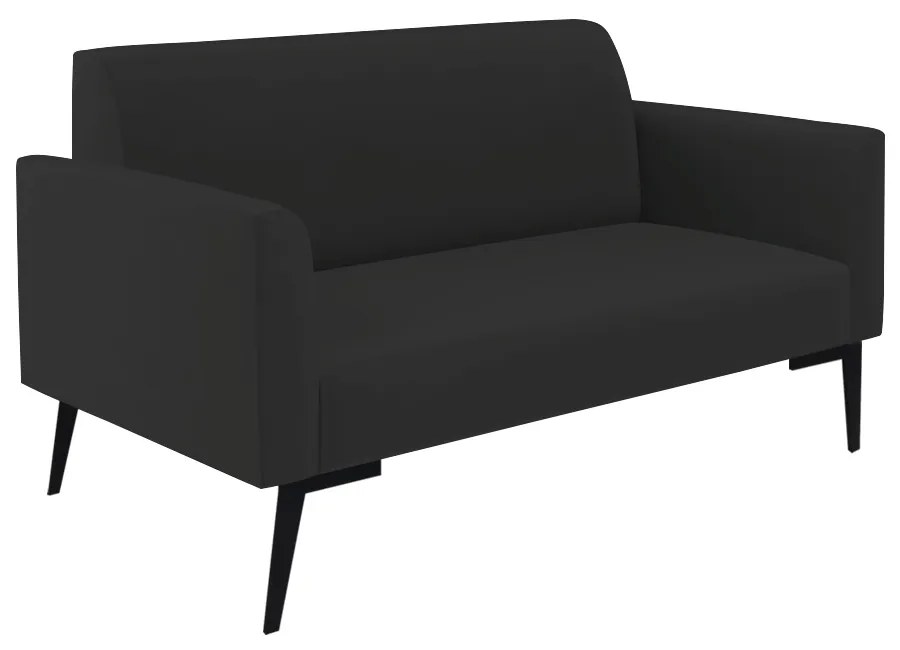 Sofá Namoradeira com 2 Poltronas Pés Villach Marisa Veludo D03 - DRossi - Preto