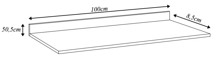 Tampo para Balcão de Cozinha com Rodapé Torfi 100cm MDP/BP Preto G96 - Gran Belo