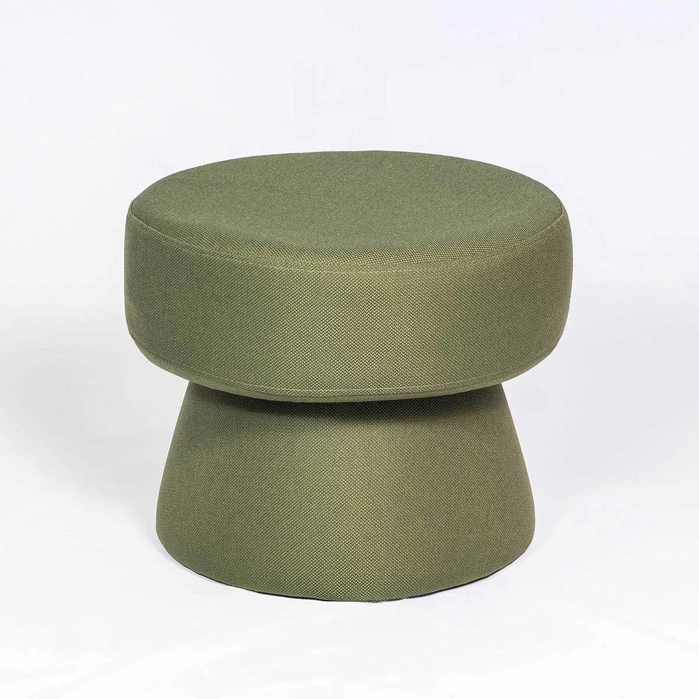 Puff Hyllis Redondo Estofado Base Aço Revestido Design Sustentável