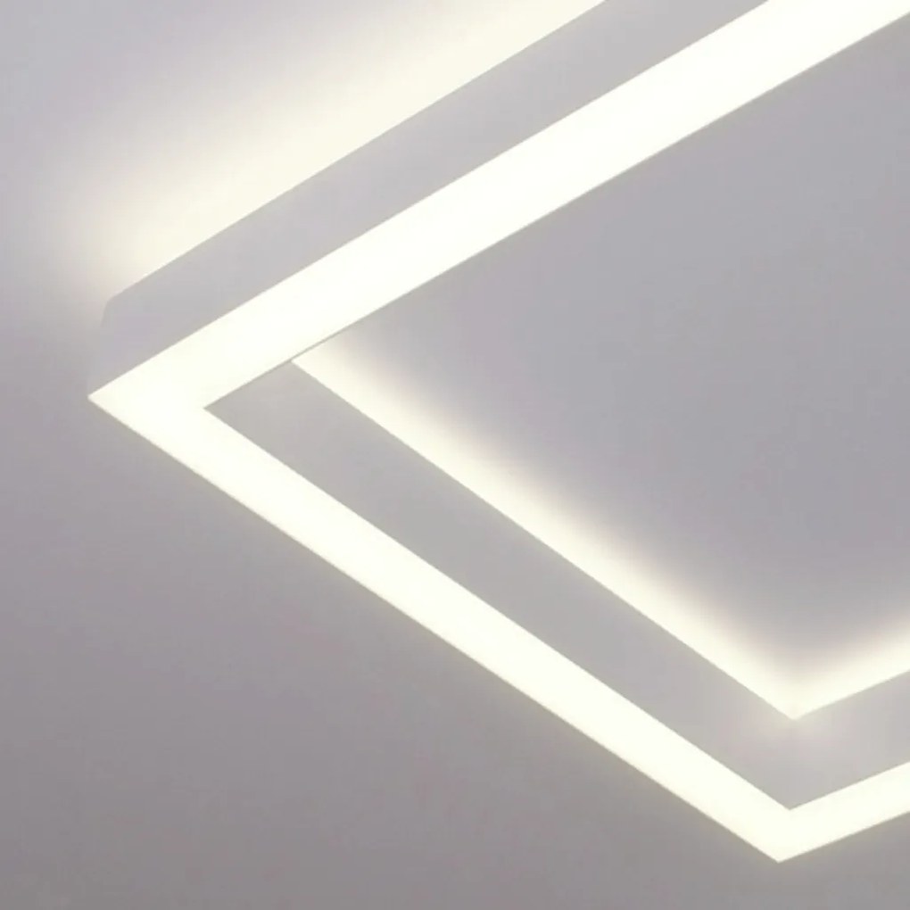 Plafon Dobby Quadrado 40X40X7,5Cm Led 90W Bivolt - Usina 19680/40 (MR-T - Marrom Texturizado, 3000k)