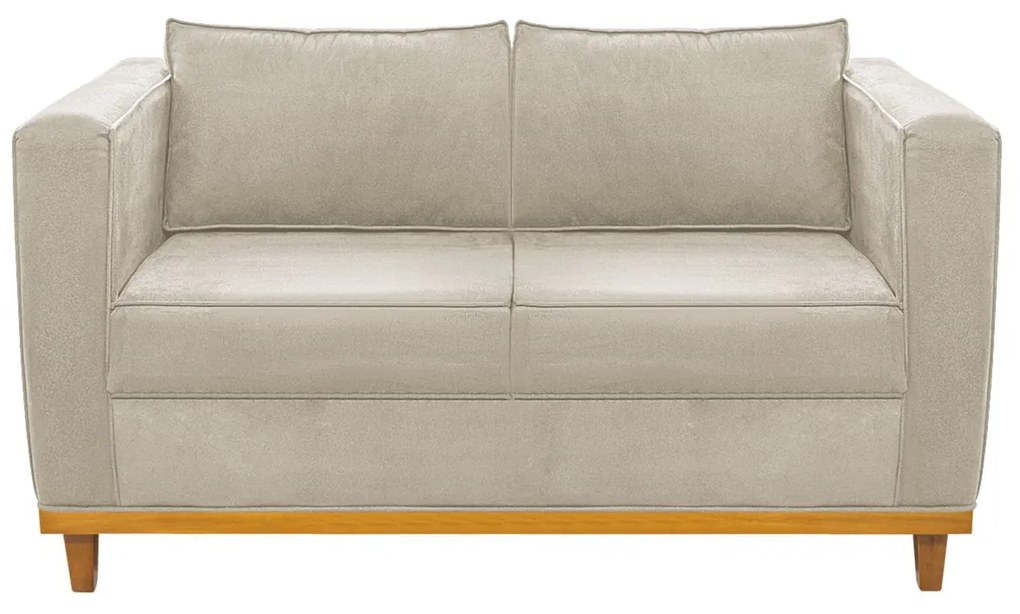 Sofá 2 Lugares Europa Suede Bege ADJ Decor