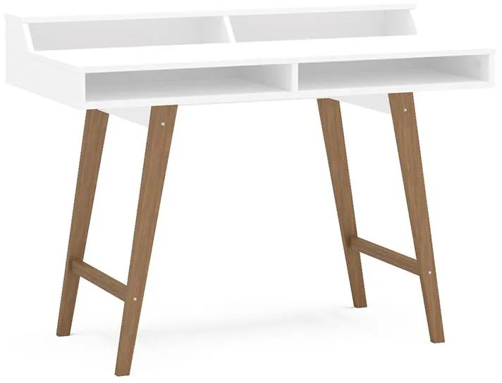 Mesa De Escritório Hannover 1,10m 4 Nichos - Branco