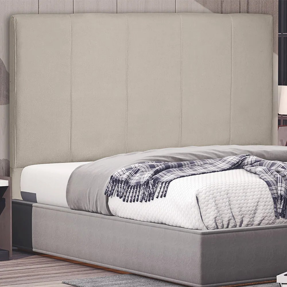 Cabeceira Decorativa Casal 1,40M Erza Suede Bege G63 - Gran Belo