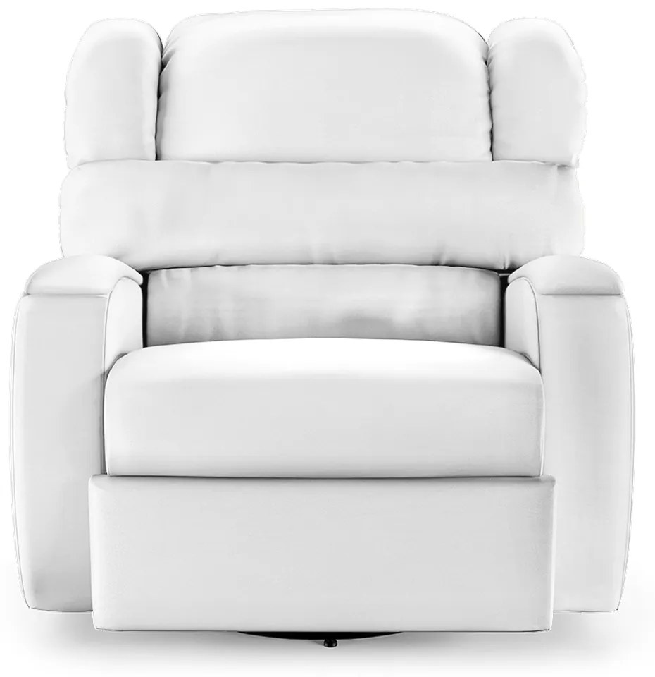 Poltrona do Papai Sala de Cinema Reclinável Kylie Glider Manual Giratória USB PU Branco G23