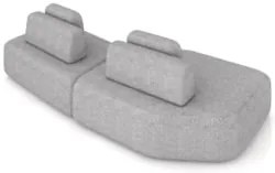 Sofá Ilha 275cm 2 Módulos Sala de Estar Moby Boucle Grafite Z08 - Mpoz