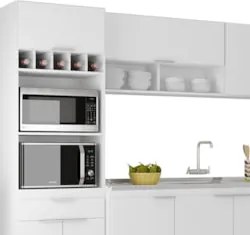 Armário de Cozinha CP06 Com Pia 180cm Pérola Z34 Branco     - Mpozenat