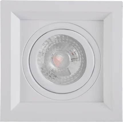 Plafon De Embutir Alumínio 13,8x13,8cm Recuado Ii - BRANCO