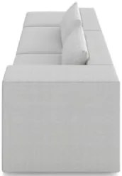 Sofá 4 Lugares 323cm Com Puff Esquerdo Fay Bouclê Cinza Z55 - Mpozenat