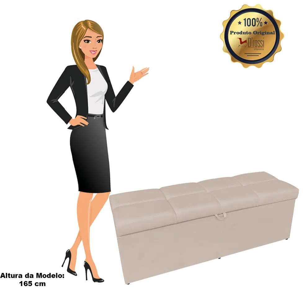 Calçadeira Nina 160 cm Suede D'Rossi - Bege