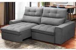 Sofá Retrátil Reclinável 3 Lugares 210cm Damy F05 Veludo Cinza - Mpoze