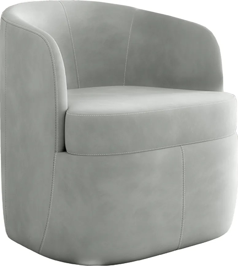 Poltrona Decorativa Design Moderno Bel Sala de Estar Base Giratória Veludo Cinza G33 - Gran Belo