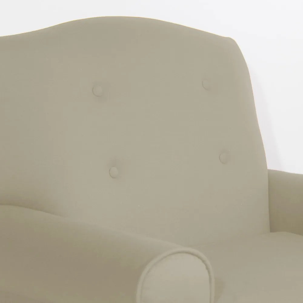 Poltrona da Vovó Lucy Decorativa Luxo Suede Bege