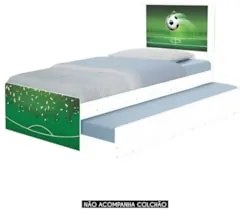 Cama Solteiro Infantil Com Auxiliar 188x88cm Futebol K06 - Mpozenato