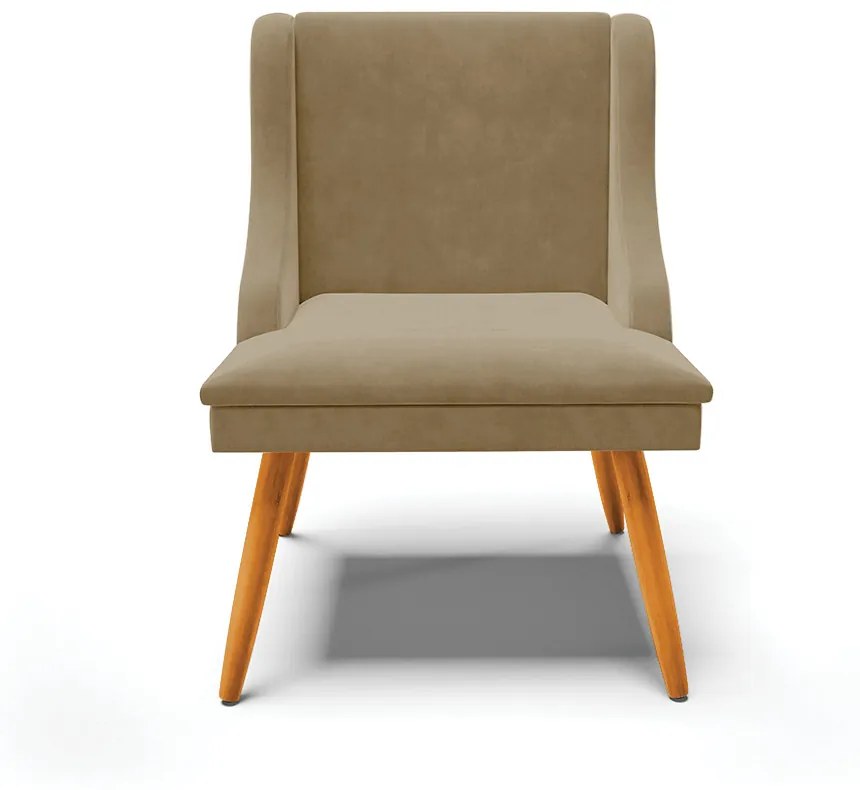 Kit 10 Cadeiras de Jantar Liz Suede Pes Palito Castanho D03 - D'Rossi - Marrom Rato