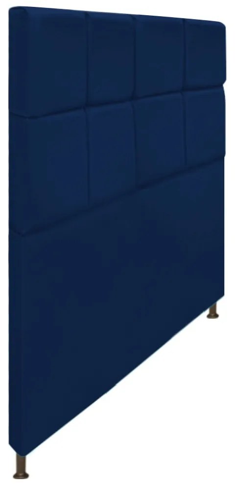 Cabeceira Estofada Damares 160 cm Queen Size Com Botonê Suede Azul Marinho - ADJ Decor