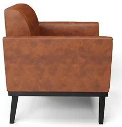 Poltrona Decorativa Base Madeira Preto Maressa Sintético PU Nozes - Ib