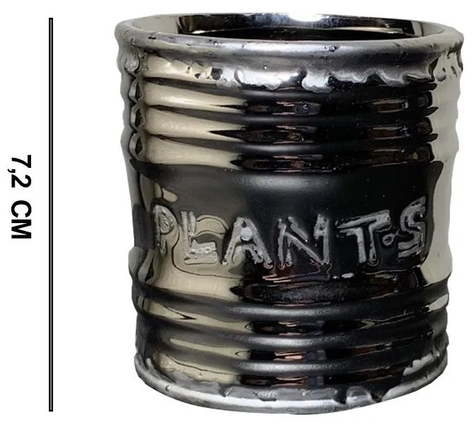 Vaso Decorativo Cerâmica para Plantas e Flores Prata 7,8 cm - D'Rossi