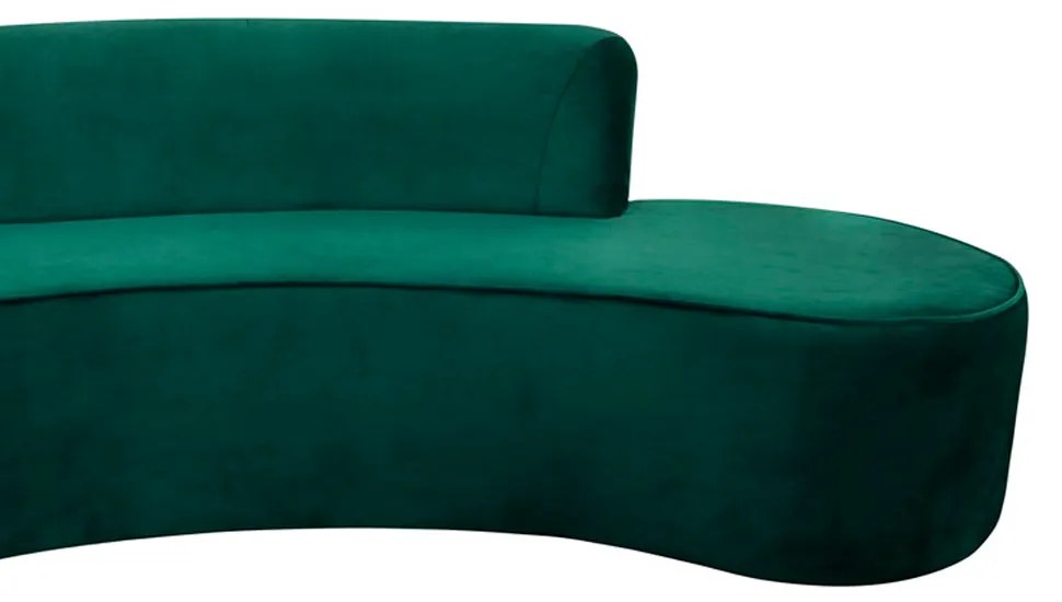 Sofá 3 Lugares Eros D07 Curvo 210cm Braço Esquerdo Veludo Esmeralda - D'Rossi