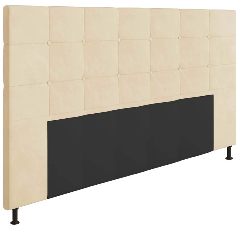 Cabeceira Stambul Para Cama Box King 195 cm Suede - D'Rossi - Bege