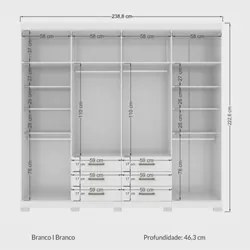 Guarda Roupa Casal Com Espelho 8 Portas 4 Gavetas Nápoles 8.4 Branco -