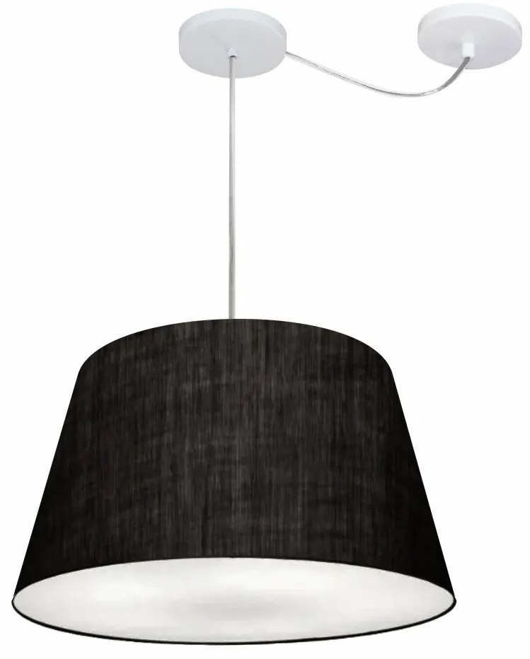 Lustre Pendente Cone Com Desvio Md-4279 Cúpula  21/30x40cm Preto - Bivolt