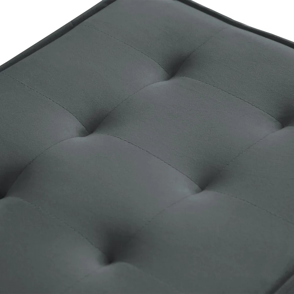 Puff Decorativo Coímbra 60x80 Suede Cinza
