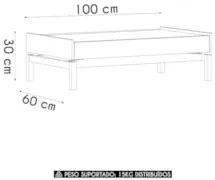 Mesa de Centro Para Sala 100cm Soleil Tauari/Grafite F07 - Mpozenat