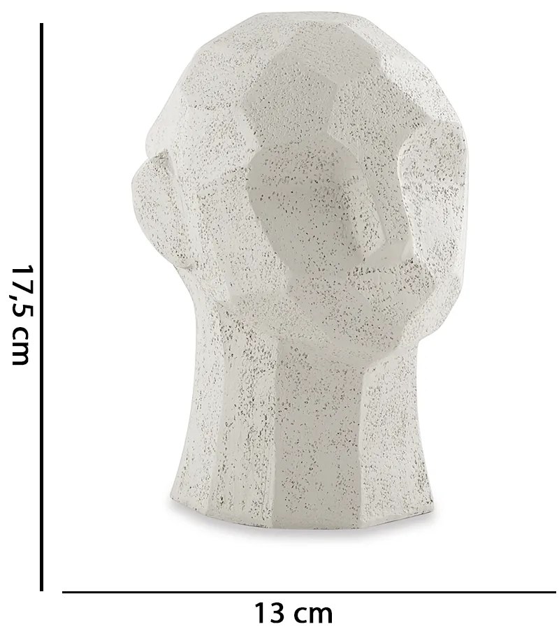 Escultura Decorativa "Rosto" Em Poliresina Off White 17,5x13 Cm - D'Rossi