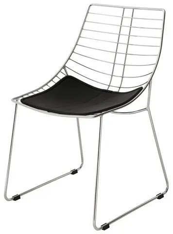 Cadeira Brigite Assento Dunas Preto com Base Cromada - 46694 Sun House