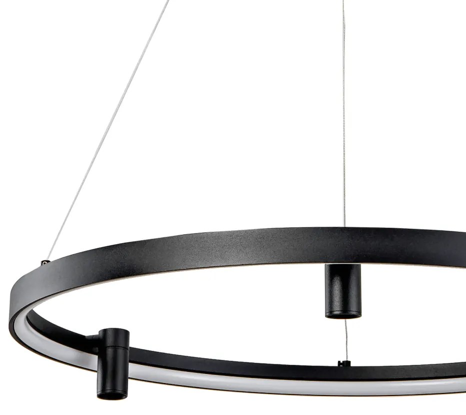 Pendente Naví Ø60X6Cm Led 46W 3000K Bivolt Alumínio Preto - Usina Impo...