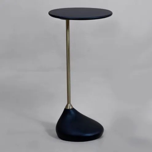 Mesa Apoio Nômade Alta Tampo Ebanizada Haste Gold - 78097 Sun House